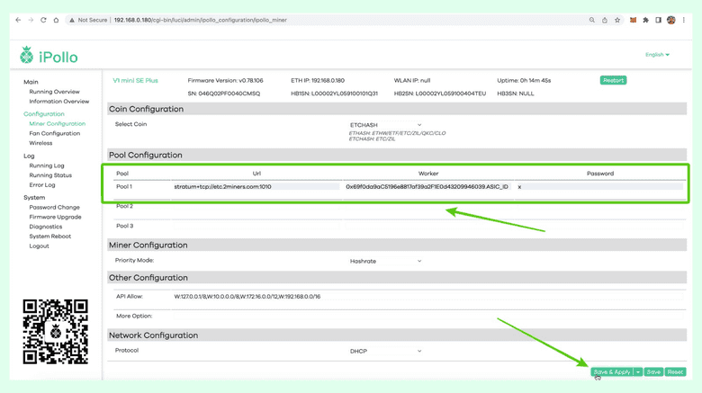 Enter configuration data.